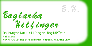 boglarka wilfinger business card